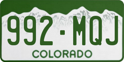 CO license plate 992MQJ