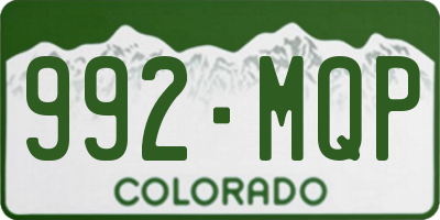 CO license plate 992MQP