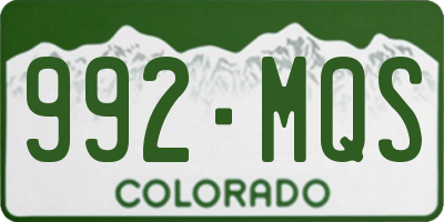 CO license plate 992MQS