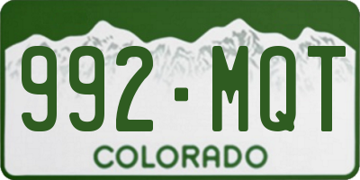 CO license plate 992MQT
