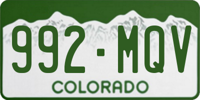 CO license plate 992MQV