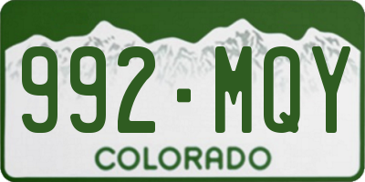CO license plate 992MQY