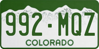 CO license plate 992MQZ