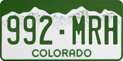 CO license plate 992MRH