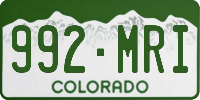 CO license plate 992MRI