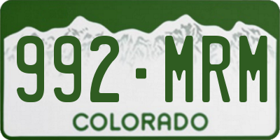CO license plate 992MRM