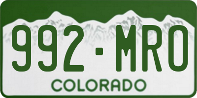 CO license plate 992MRO