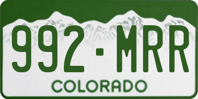 CO license plate 992MRR