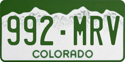 CO license plate 992MRV