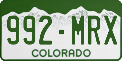 CO license plate 992MRX