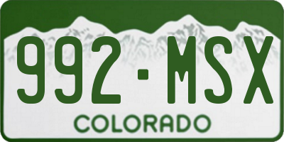 CO license plate 992MSX