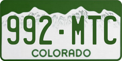 CO license plate 992MTC