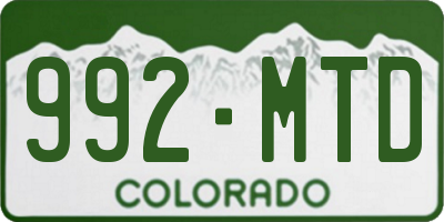 CO license plate 992MTD