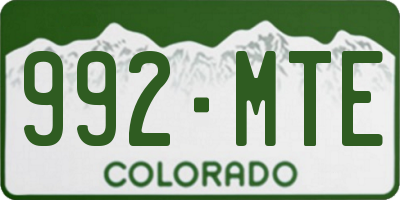 CO license plate 992MTE