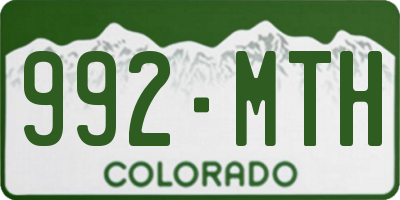 CO license plate 992MTH