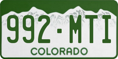 CO license plate 992MTI