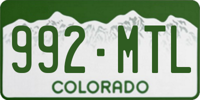 CO license plate 992MTL