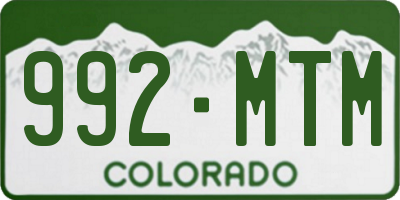 CO license plate 992MTM