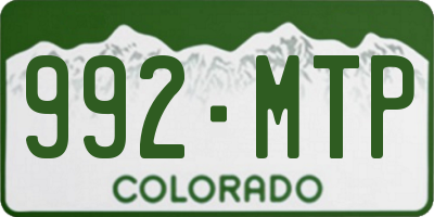 CO license plate 992MTP