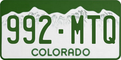 CO license plate 992MTQ