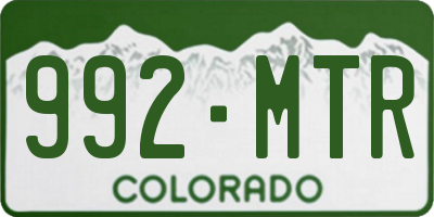 CO license plate 992MTR