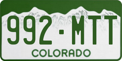 CO license plate 992MTT