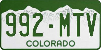 CO license plate 992MTV