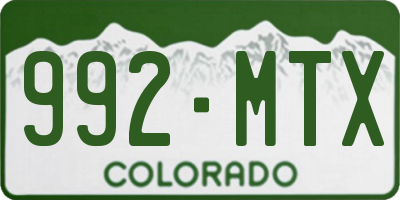 CO license plate 992MTX