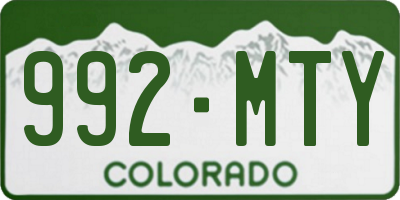 CO license plate 992MTY