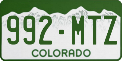 CO license plate 992MTZ