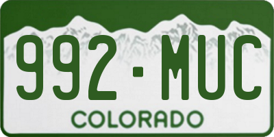 CO license plate 992MUC
