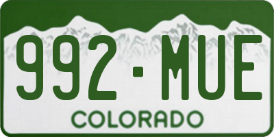 CO license plate 992MUE