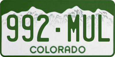 CO license plate 992MUL