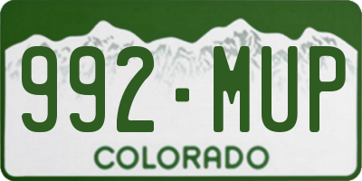 CO license plate 992MUP