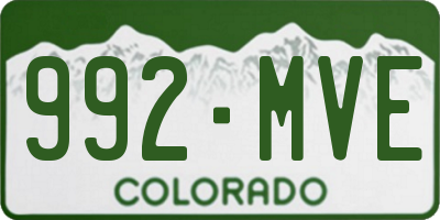 CO license plate 992MVE