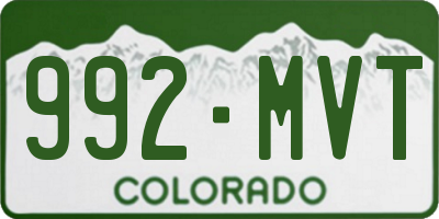 CO license plate 992MVT