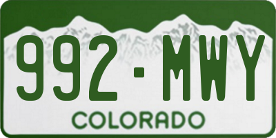 CO license plate 992MWY