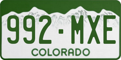 CO license plate 992MXE