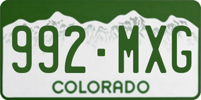 CO license plate 992MXG