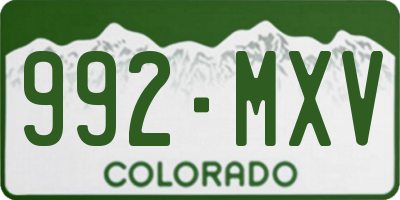 CO license plate 992MXV