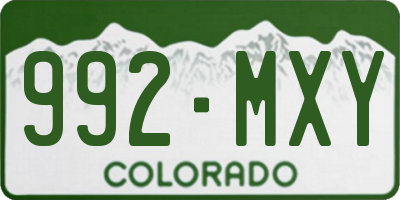CO license plate 992MXY