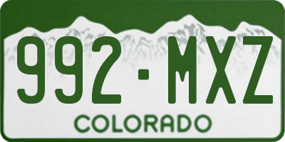 CO license plate 992MXZ