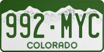CO license plate 992MYC