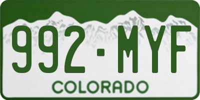 CO license plate 992MYF