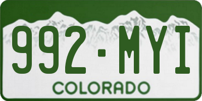 CO license plate 992MYI
