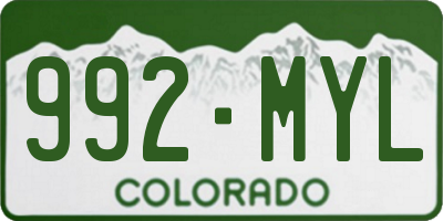 CO license plate 992MYL