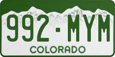 CO license plate 992MYM