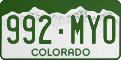 CO license plate 992MYO