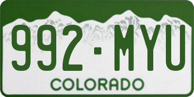 CO license plate 992MYU