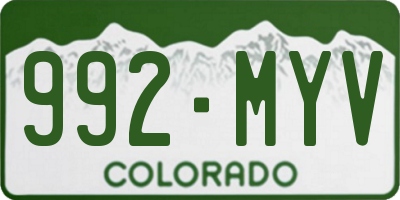 CO license plate 992MYV